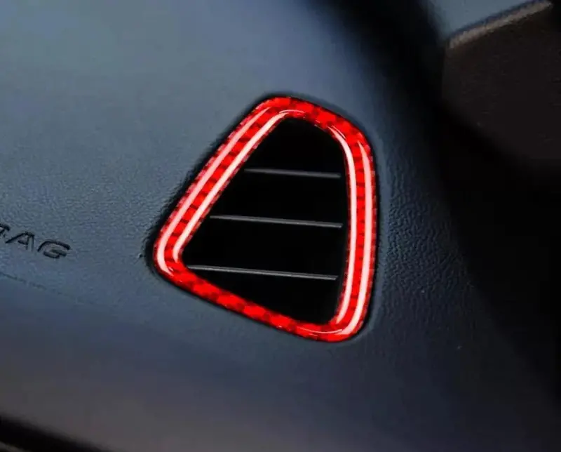 2Pc 16-24 Camaro Carbon Fiber Dash Air Vent Overlay 1