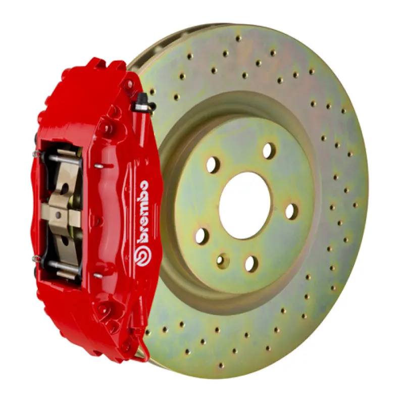 Brembo 02-07 Impreza/Wrx/08-14 Wrx Front Gt Bbk 4 Piston Cast 326 X30 1Pc Rotor Drilled-Red 1