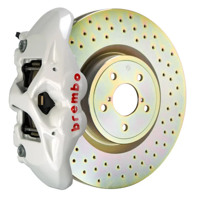 Brembo 02-07 Impreza/Wrx/08-14 Wrx Front Gt Bbk 4 Piston Cast 326 X30 1Pc Rotor Drilled- White 1