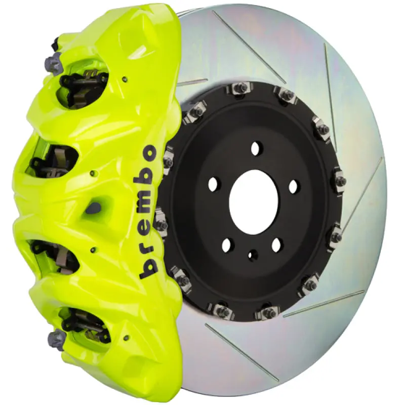 Brembo 02-08 G500 Fr Gt Bbk 8 Pist Cast 412X38 2Pc Rotor Slotted Type1-Fluo. Yellow 1