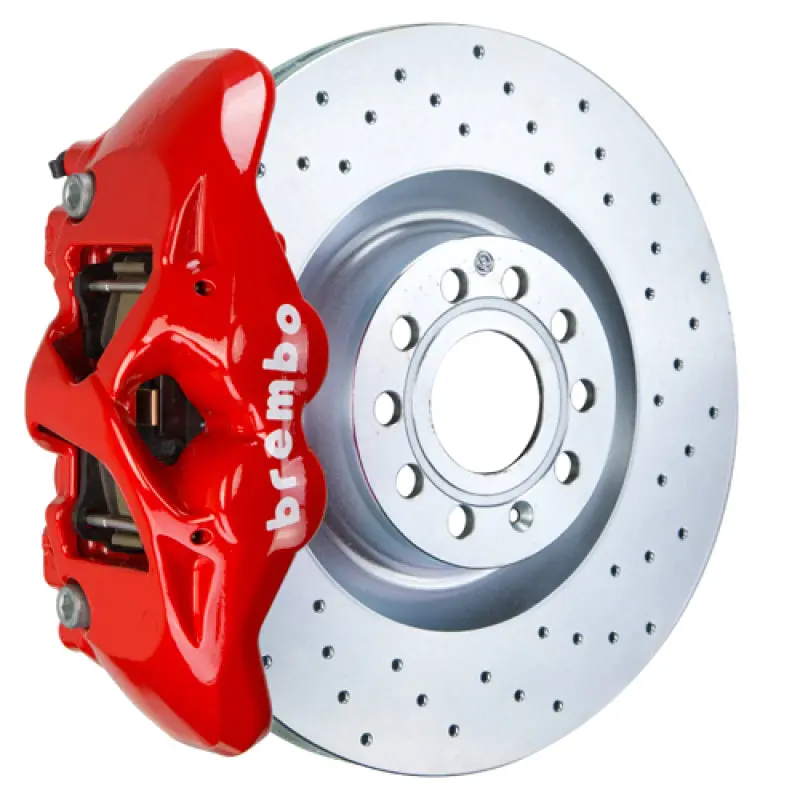 Brembo 07-15 Tt 2.0T/07-15 Tt 3.2/09-15 Tts Front Gt Bbk 4 Piston Cast 345X30 1Pc Rotor Drilled-Red 1