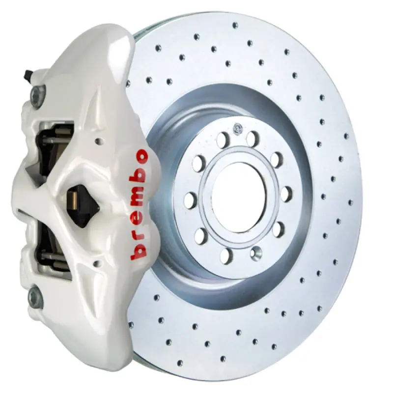 Brembo 07-15 Tt 2.0T/07-15 Tt 3.2L/09-15 Tts Fr Gt Bbk 4 Pist Cast 345X30 1Pc Rotor Drilled- White 1