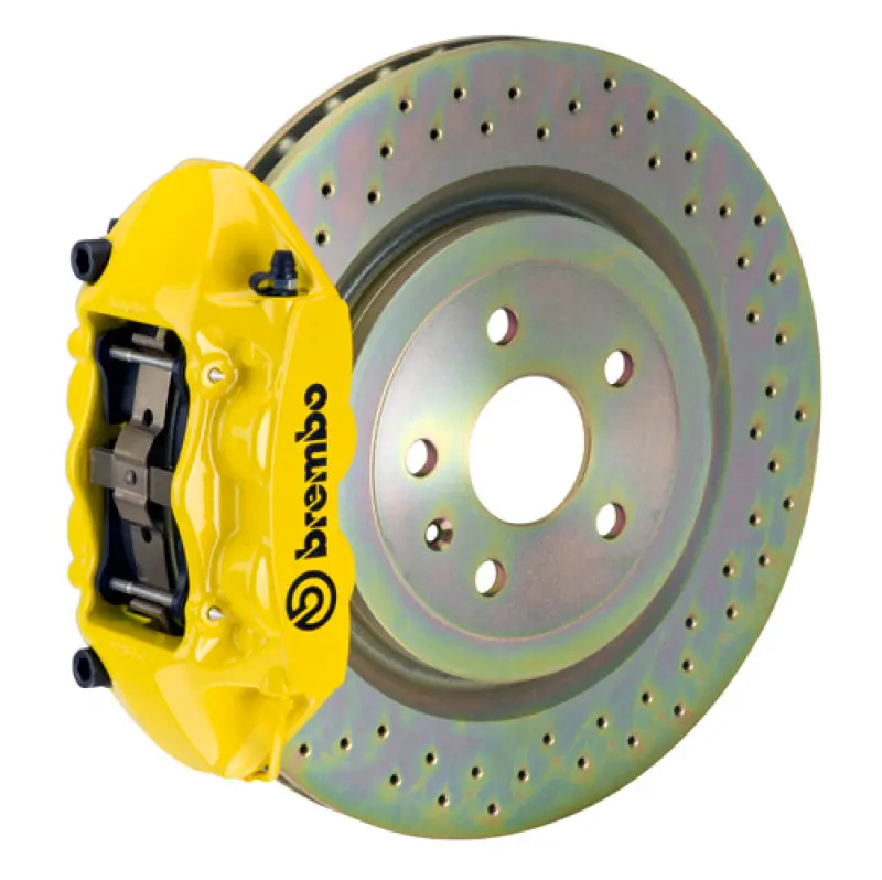 Brembo 08-13 C30 Front Gt Bbk 4 Piston Cast 336 X28 1Pc Rotor Drilled- Yellow 1