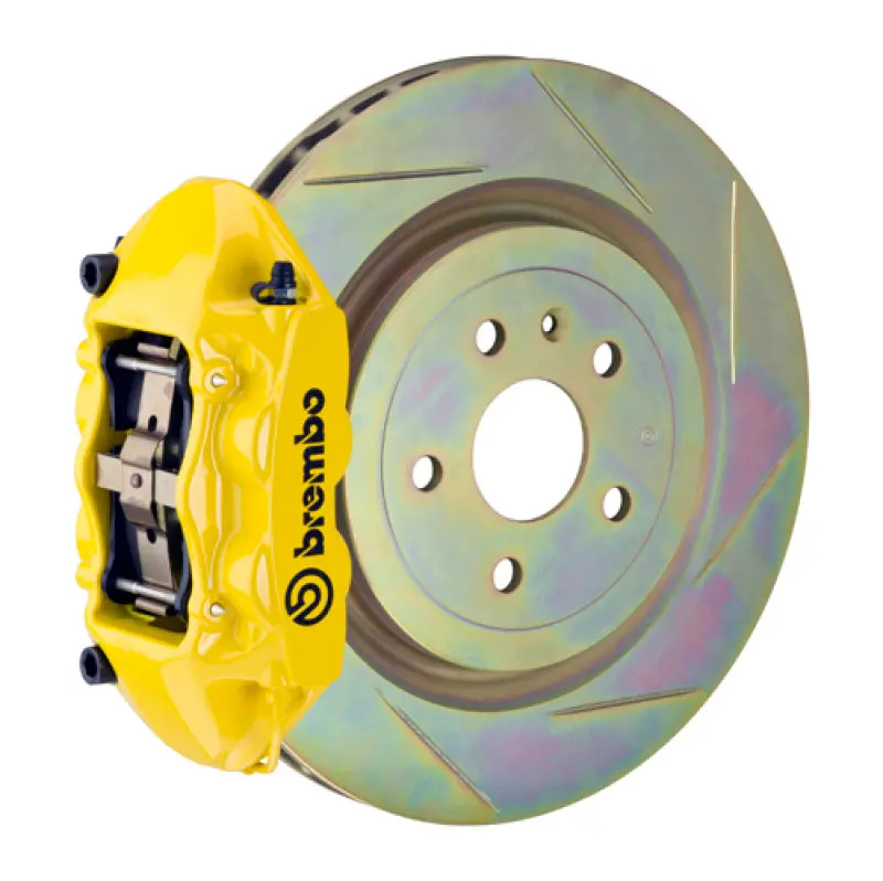 Brembo 08-13 C30 Front Gt Bbk 4 Piston Cast 336 X28 1Pc Rotor Slotted Type-1- Yellow 1