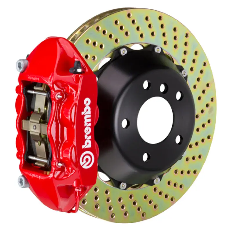 Brembo 09-17 Cc 2.0T/Vr6 Front Gt Bbk 4 Piston Cast 365X29 2Pc Rotor Drilled-Red 1