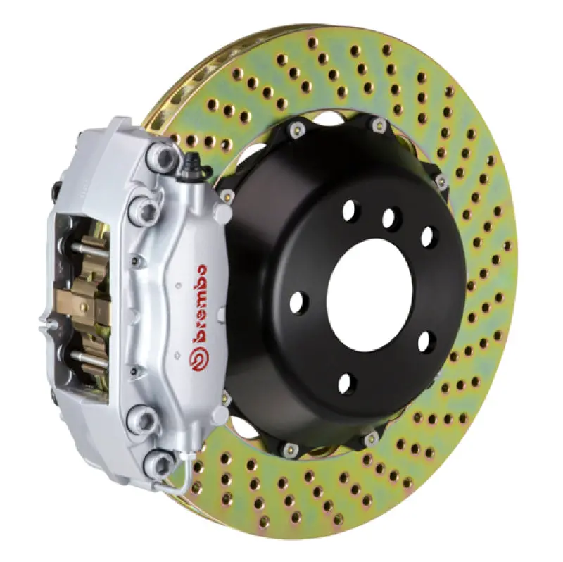 Brembo 13-17 Veloster Turbo Front Gt Bbk 4 Piston Cast 345X28 2Pc Rotor Drilled-Silver 1