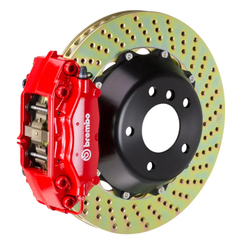 Brembo 14+ Mini Cooper/Mini Cooper S Hardtop Fr Gt Bbk 4 Piston Cast 345X28 2Pc Rotor Drilled-Red 1