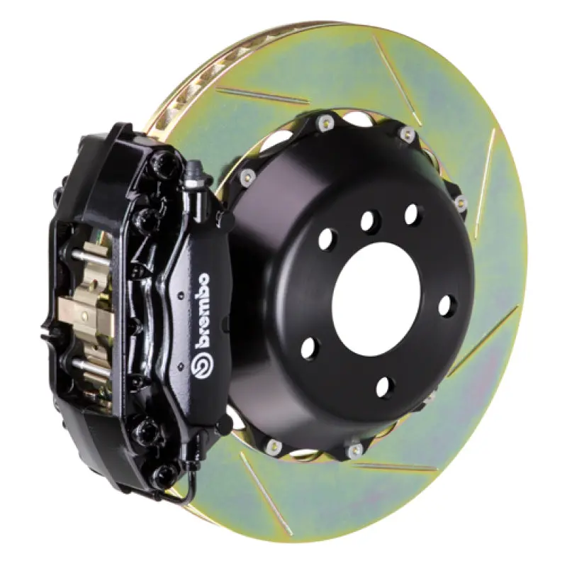 Brembo 17-20 Civic Si Sedan Front Gt Bbk 4 Piston Cast 345X28 2Pc Rotor Slotted Type1-Black 1