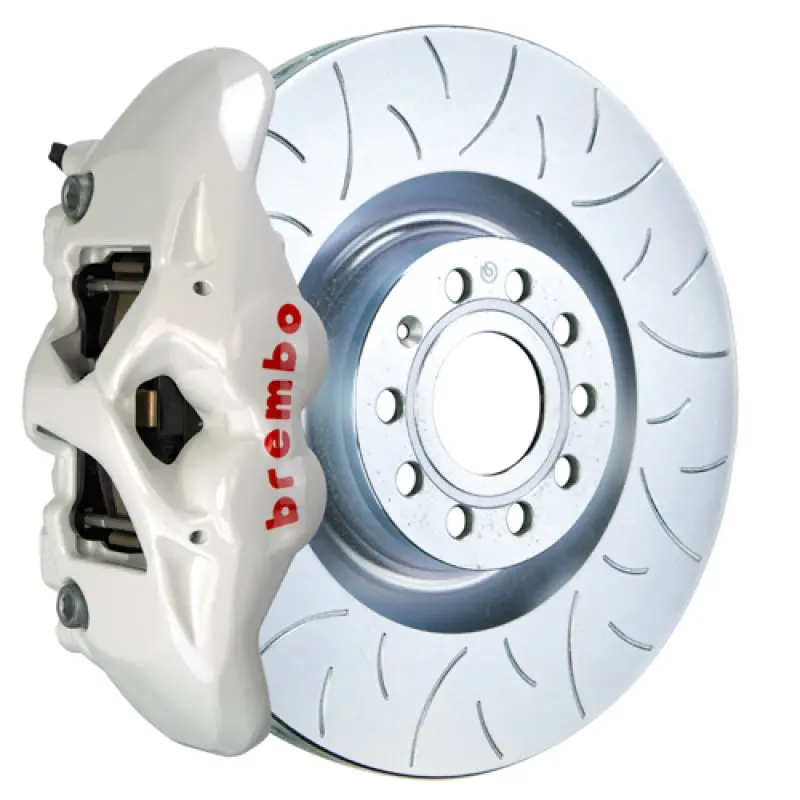 Brembo 17-20 Civic Si Sedan Front Gt Bbk 4 Piston Cast 345X28 2Pc Rotor Slotted Type3- White 1
