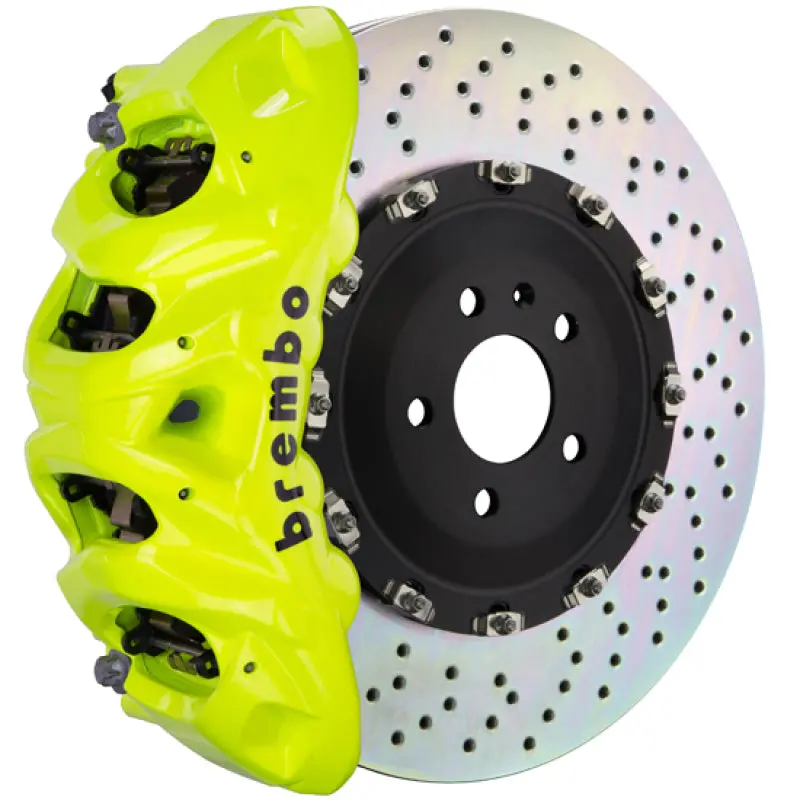 Brembo 22+ Land Cruiser/Lx600 Front Gt Bbk 8 Piston Cast 412X38 2Pc Rotor Drilled- Fluo. Yellow 1