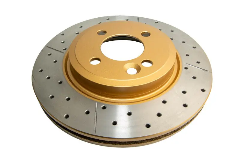 Dba 02-06 Mini Cooper Front Street Series Drilled & Slotted Rotor W/Gold Hat 1