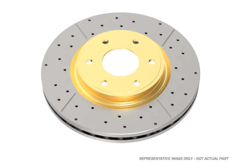 Dba 06-07 Mazda 6 Mazdaspeed 6 Rear Street Series Drilled & Slotted Rotor W/Gold Hat 1