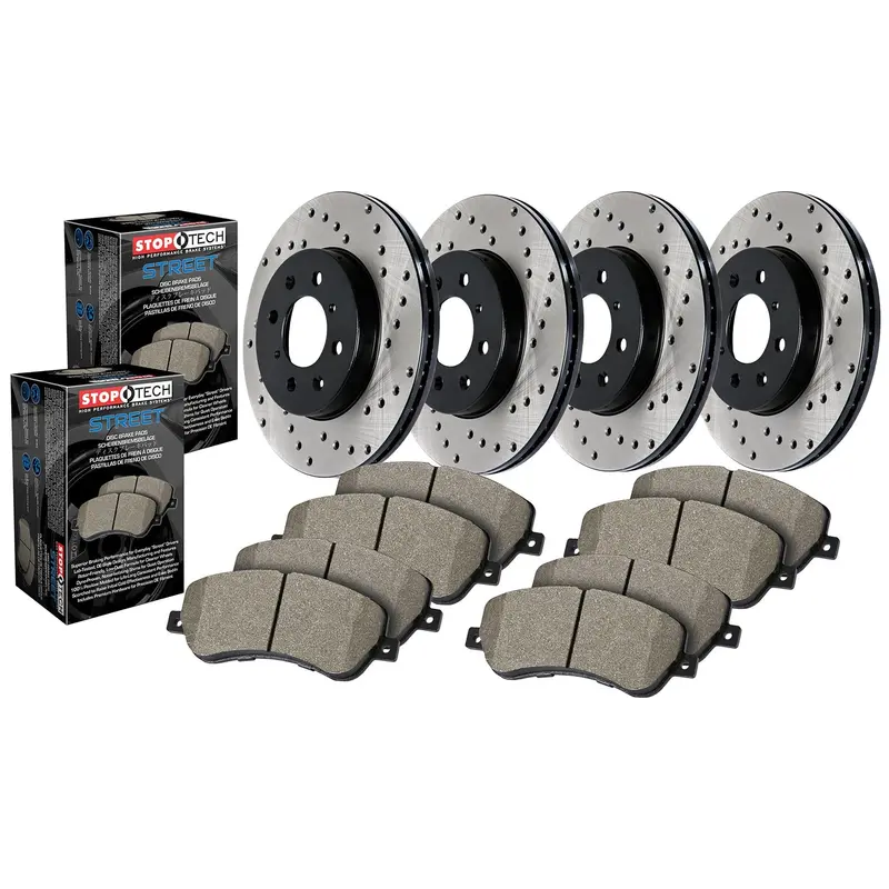 Stoptech Street Axle Pack: Drilled Front And Rear Brake Kit 1