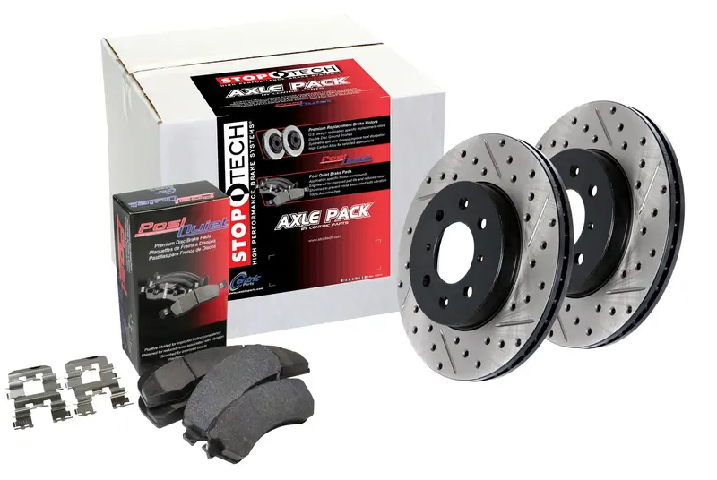 Stoptech Street Axle Pack – Rear Drilled & Slotted Brake Kit (938.67501) 1